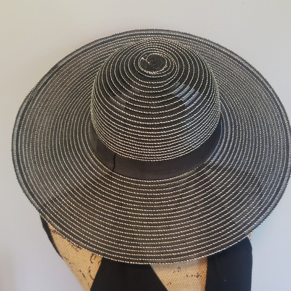 Elegant Black and White Striped Women's Hat